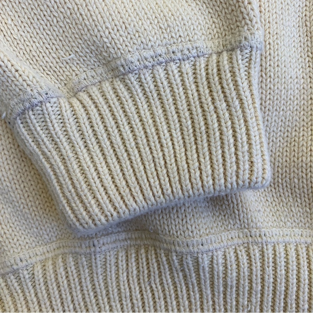 TOMMY HILFIGER Vintage 90s Butter Yellow Knit Crewneck Sweater Crest Cotton XL - Picture 8 of 16